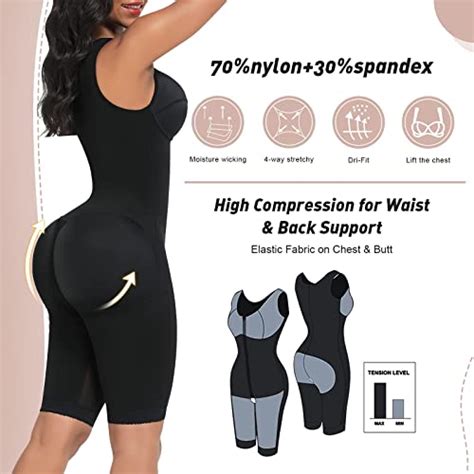 YIANNA Fajas Colombianas High Compression Shapewear for Women Tummy Control Bodysuit Butt Lifter Body Shaper Zip Crotch. . Feelingirl shapewear